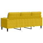 vidaXL Canapé 3 places avec oreillers décoratifs jaune 180 cm velours