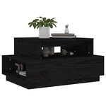 vidaXL Table basse Noir 80x55x40 5 cm Bois massif de pin