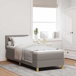 vidaXL Lit à Sommier avec Matelas Taupe 80x200 cm Tissu