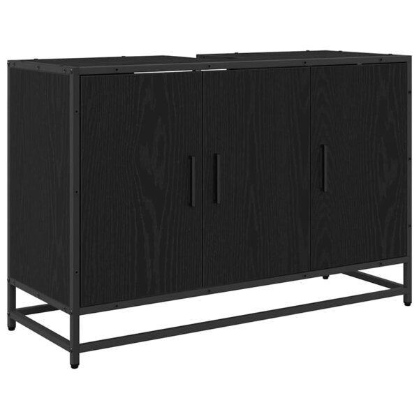 vidaXL Meuble de Lavabo de Salle de Bain Chêne noir 90 x 33 x 60 cm