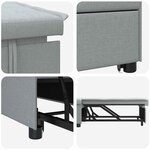 vidaXL Canapé-lit escamotable Gris clair 194 x 50 x 82 cm Contreplaqué