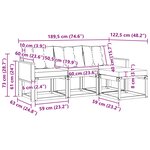 vidaXL Ensemble de canapés d'extérieur 4 pc Naturel et noir