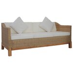 vidaXL Ensemble de canapés 2 Pièces avec coussins Rotin naturel