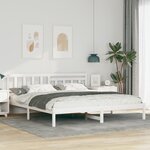 vidaXL Cadre de lit Blanc 200 x 200 cm Bois massif en pin