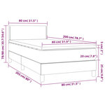 vidaXL Sommier à lattes de lit avec matelas et LED Gris clair 80x200cm