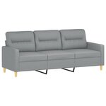 vidaXL Ensemble de canapés 3 Pièces avec coussins Gris clair Tissu