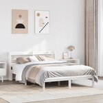 vidaXL Cadre de lit sans matelas blanc 135x190 cm bois de pin massif