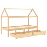 vidaXL Cadre de lit d'enfant avec tiroirs Bois de pin massif 90x200 cm