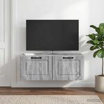 vidaXL Meuble TV mural 78 5 x 31 x 30 cm Sonoma gris Bois d'ingénierie