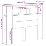 vidaXL Tête de lit à LED chêne marron 120x18 5x103 5cm bois ingénierie