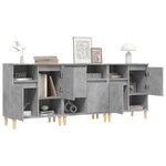 vidaXL Buffets 3 Pièces gris béton 60x35x70 cm bois d'ingénierie