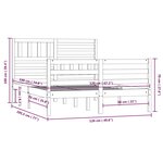 vidaXL Cadre de lit Blanc 120x190 cm Petit double Bois massif