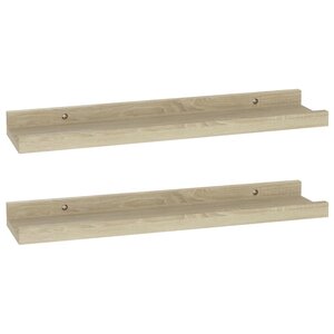 vidaXL Étagères murales 2 pièces Chêne Sonoma 40x9x3 cm
