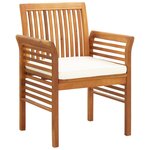 vidaXL Ensemble à manger d'extérieur 5 Pièces et coussins Acacia solide