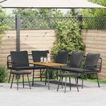 vidaXL Ensemble de canapé de jardin 4 Pièces Noir polyrotin