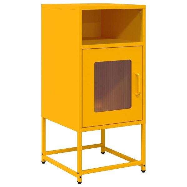 vidaXL Table de chevet jaune moutarde 36x39x78 cm acier laminé à froid