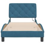 vidaXL Cadre de lit avec LED sans matelas bleu 90x190 cm velours