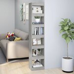 vidaXL Bibliothèque/Séparateur de pièce Gris béton 40x30x198 cm
