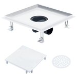 vidaXL Drain de douche avec couvercle 2 en 1 28x28 cm Acier inoxydable