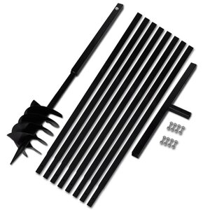 vidaXL Tarière de sol avec manche 180 mm et tube d'extension 9 m Acier