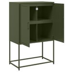 vidaXL Buffet haut vert olive 68 5x38 5x107 cm acier