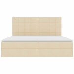 vidaXL Lit de rangement LED avec matelas Crème 200 x 200 cm Tissu