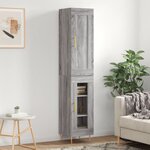 vidaXL Buffet haut sonoma gris 34 5x34x180 cm bois d'ingénierie