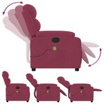 vidaXL Fauteuil inclinable massage électrique rouge bordeaux velours