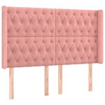 vidaXL Sommier à lattes de lit matelas et LED Rose 160x200 cm Velours