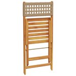 vidaXL Ensemble de bistro 3 Pièces beige résine tressée et bois massif