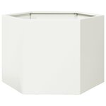 vidaXL Jardinière blanc hexagone 69x60x45 cm acier