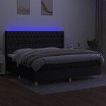 vidaXL Sommier à lattes de lit matelas et LED Noir 200x200 cm Tissu