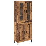 vidaXL Haut Armoire 2 Pièces Bois ancien Bois d'ingénierie