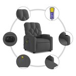 vidaXL Fauteuil inclinable de massage électrique Gris foncé Tissu