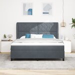 vidaXL Lit à ressorts avec matelas gris foncé 180x200 cm en velours