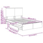vidaXL Lit de Rangement Chêne fumé 120 x 200 cm Bois d'ingénierie