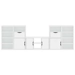 vidaXL Meubles TV 5 Pièces avec rangement ODDA blanc bois de pin massif