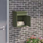 vidaXL Boîte de dépôt de colis Vert olive 44 x 35 x 59 cm Acier
