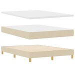 Lit à ressorts vidaXL avec matelas en crème  140x200 cm en tissu