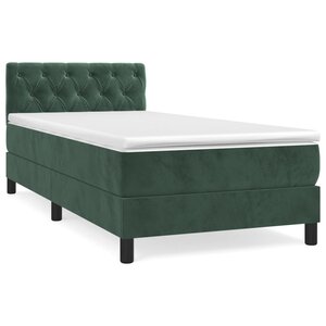 vidaXL Sommier à lattes de lit et matelas Vert foncé 80x200 cm Velours