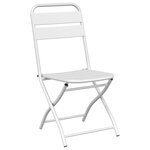 Ensemble de Bistro Pliable 3 Pièces vidaXL Blanc Acier