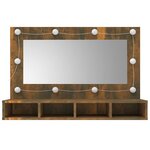 vidaXL Armoire à miroir avec LED Chêne fumé 90x31 5x62 cm