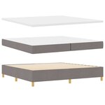 vidaXL Lit à ressort LED avec matelas Taupe 200 x 200 cm tissu
