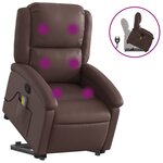 vidaXL Fauteuil inclinable de massage Marron Similicuir