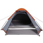 vidaXL Tente de camping à dôme 4 personnes gris et orange imperméable