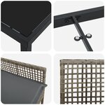 vidaXL Ensemble de Salle à Manger de Jardin 3 Pièces avec Coussins Gris Poly Rattan