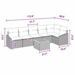 vidaXL Ensemble de canapé de jardin 7 Pièces gris et bleu marine