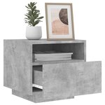 vidaXL Armoires de chevet avec lumières LED 2 Pièces gris béton