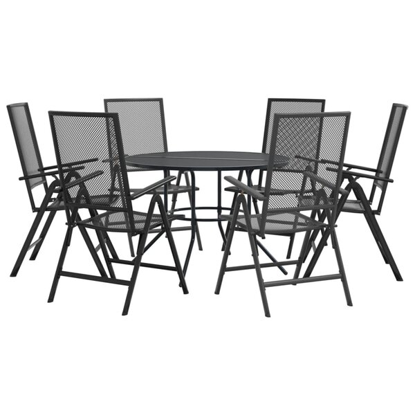 vidaXL Ensemble de chaises de jardin inclinables 7 Pièces anthracite