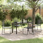 vidaXL Ensemble de salle à manger pour jardin 5 Pièces Noir